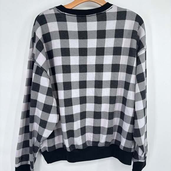 Victorias Secret PINK Buffalo Plaid Sweatshirt gray Size Medium womens new - Picture 10 of 11